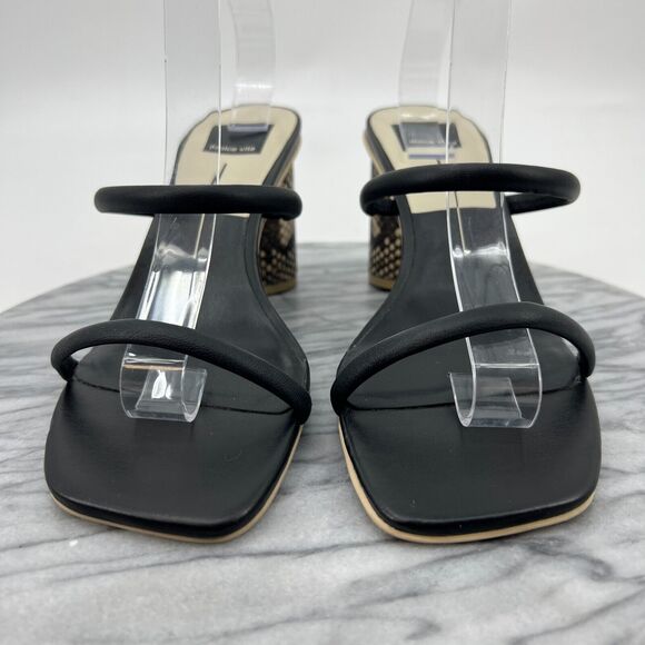 Dolce Vita Noles Heels Womens 9.5 Black Faux Leather Cone Heel Strappy Open Toe - Picture 5 of 9